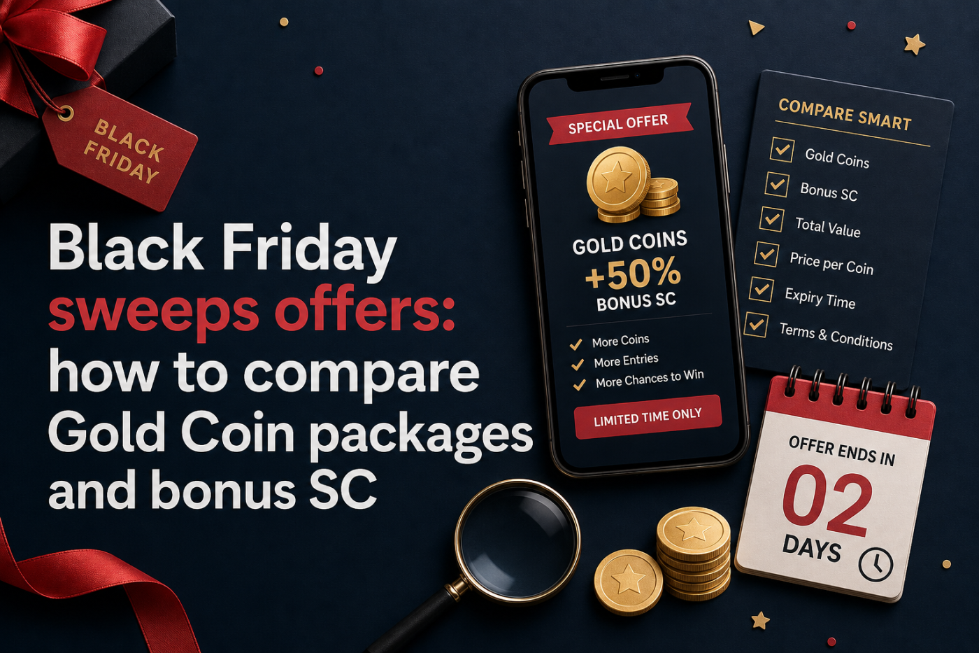 Black Friday sweeps offers: how to compare Gold Coin packages and bonus SC