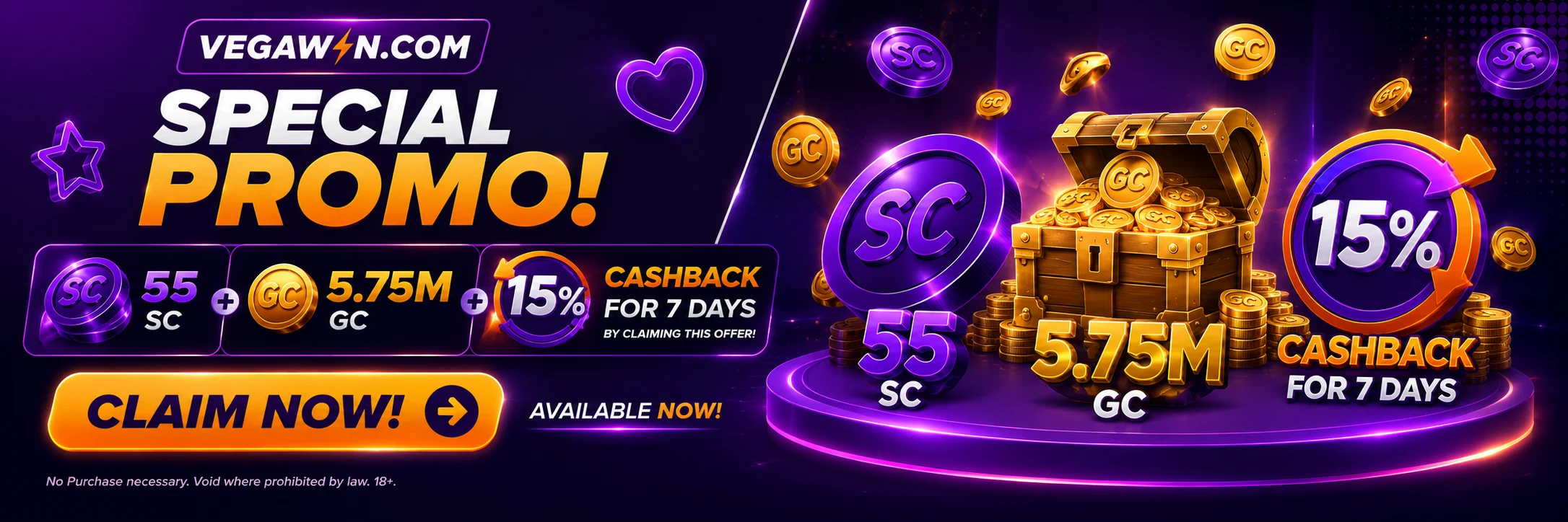 Sweeps Flow exclusive VegaWin offer